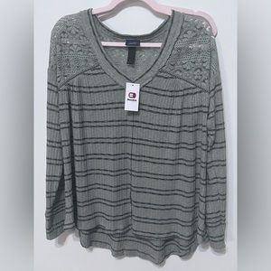 NWT-Buckle long sleeve striped shirt sz large